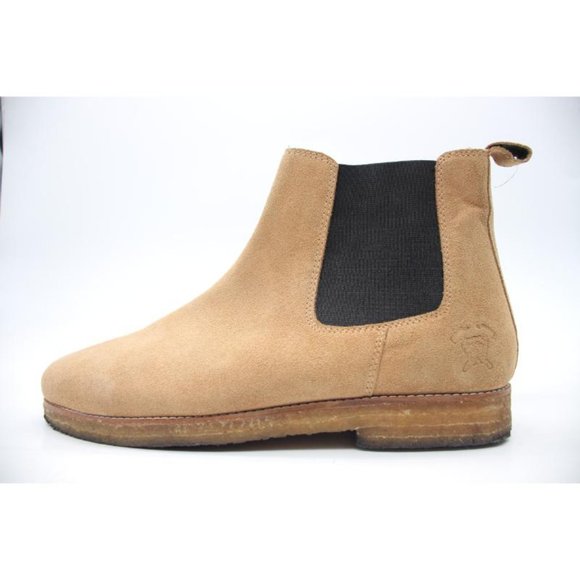 Hound and Hammer Men's Size 11 Chelsea Beige Suede Boots Shoes Rubber Sole - Picture 4 of 11